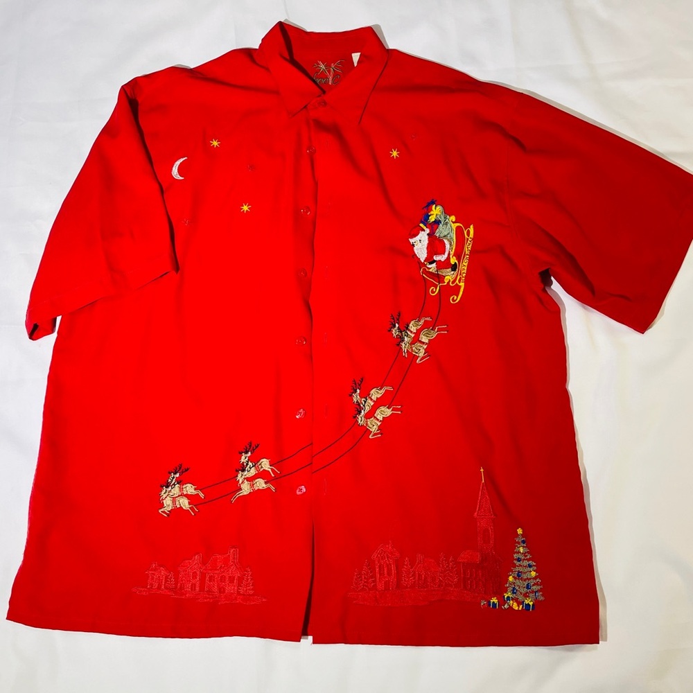 BAMBOO Red Casual Button Down Shirt